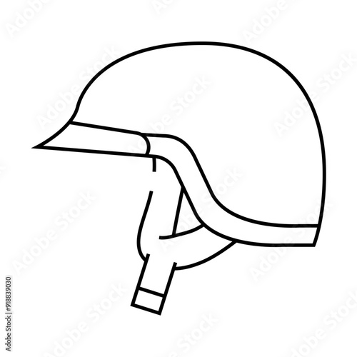 half helmet motorcycle line icon vector. half helmet motorcycle sign. isolated contour symbol black illustration