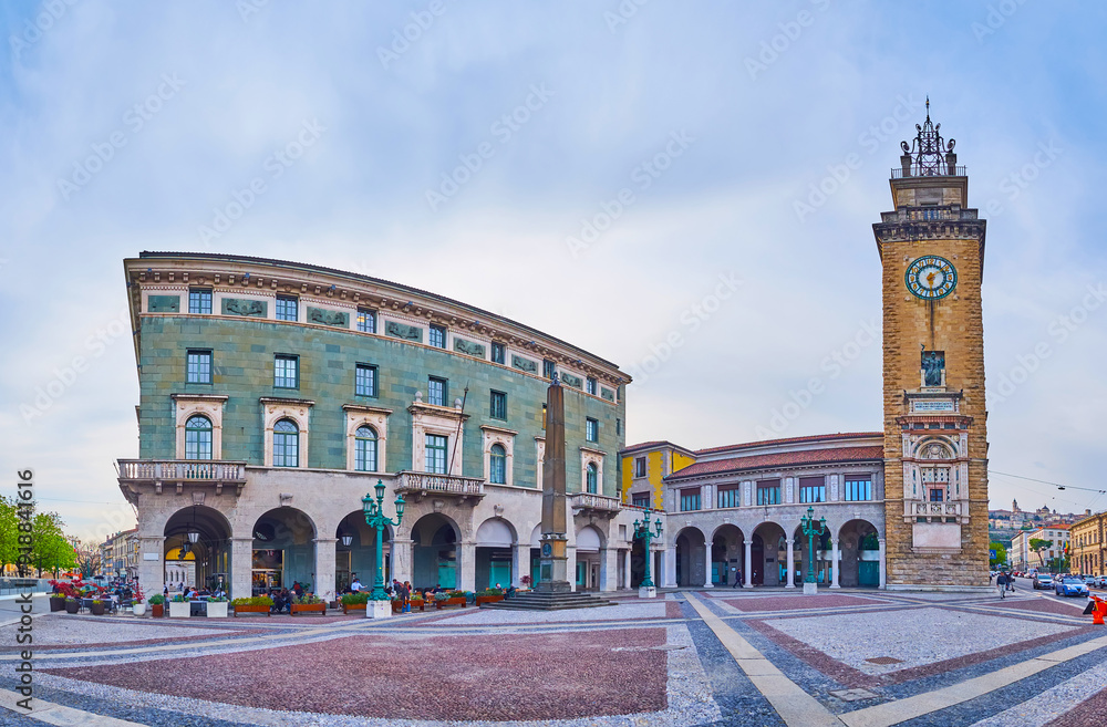 Historic Piazza Vittorio Veneto, Bergamo, Italy