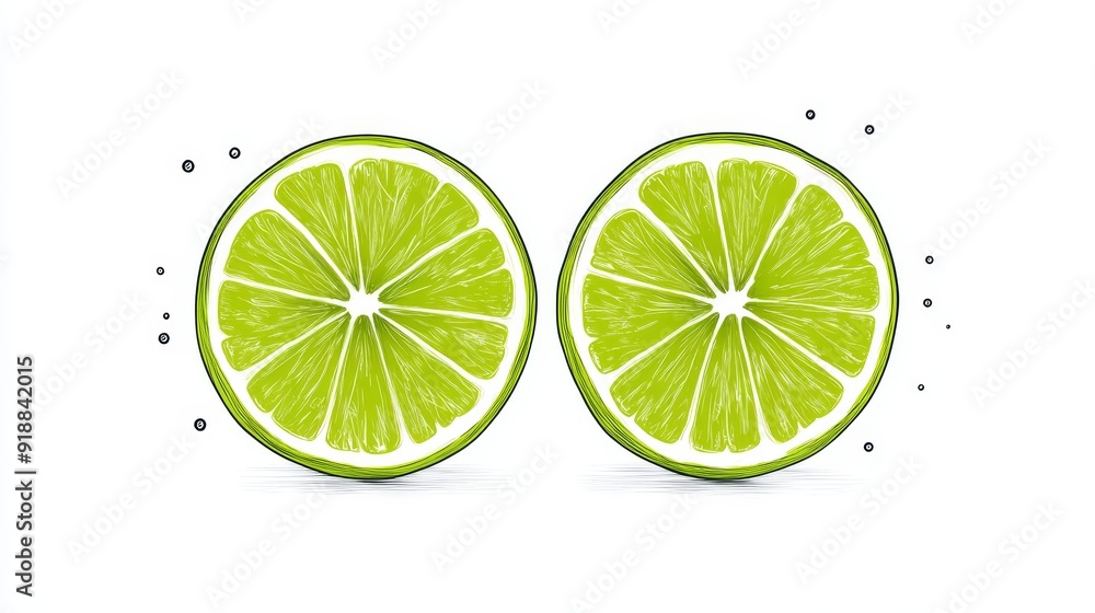 Minimalist line art of a lime cut in half, hand-drawn style, focus on simplicity, white background, elegant and fresh design Minimalist line art of a lime cut in half, hand-drawn style, focus on simplicity, white background, elegant and fresh design