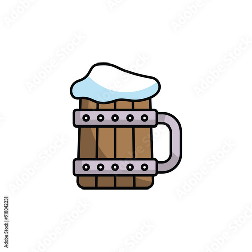 Tankard icon design with white background stock illustration