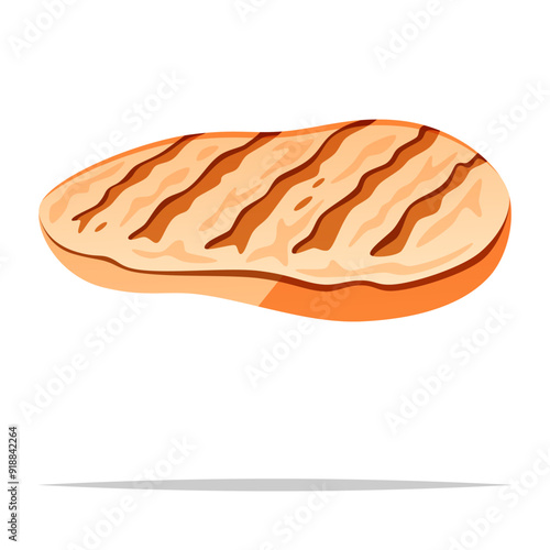 Grilled chicken breast vector isolated illustration