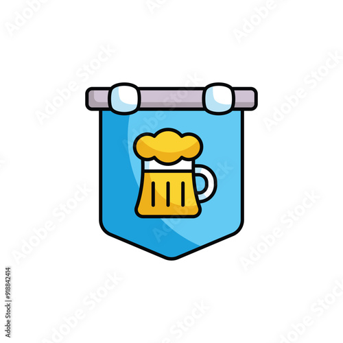 Bear Club Sign icon design with white background stock illustration