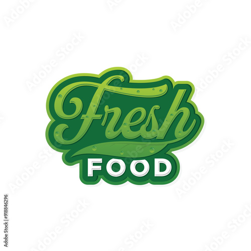 Fresh Food letter text typography for food industry