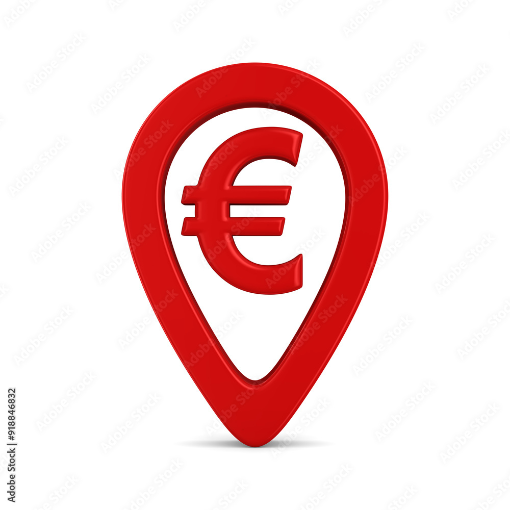 Red pointer marker on white background. Isolated 3D illustration Red pointer marker on white background. Isolated 3D illustration