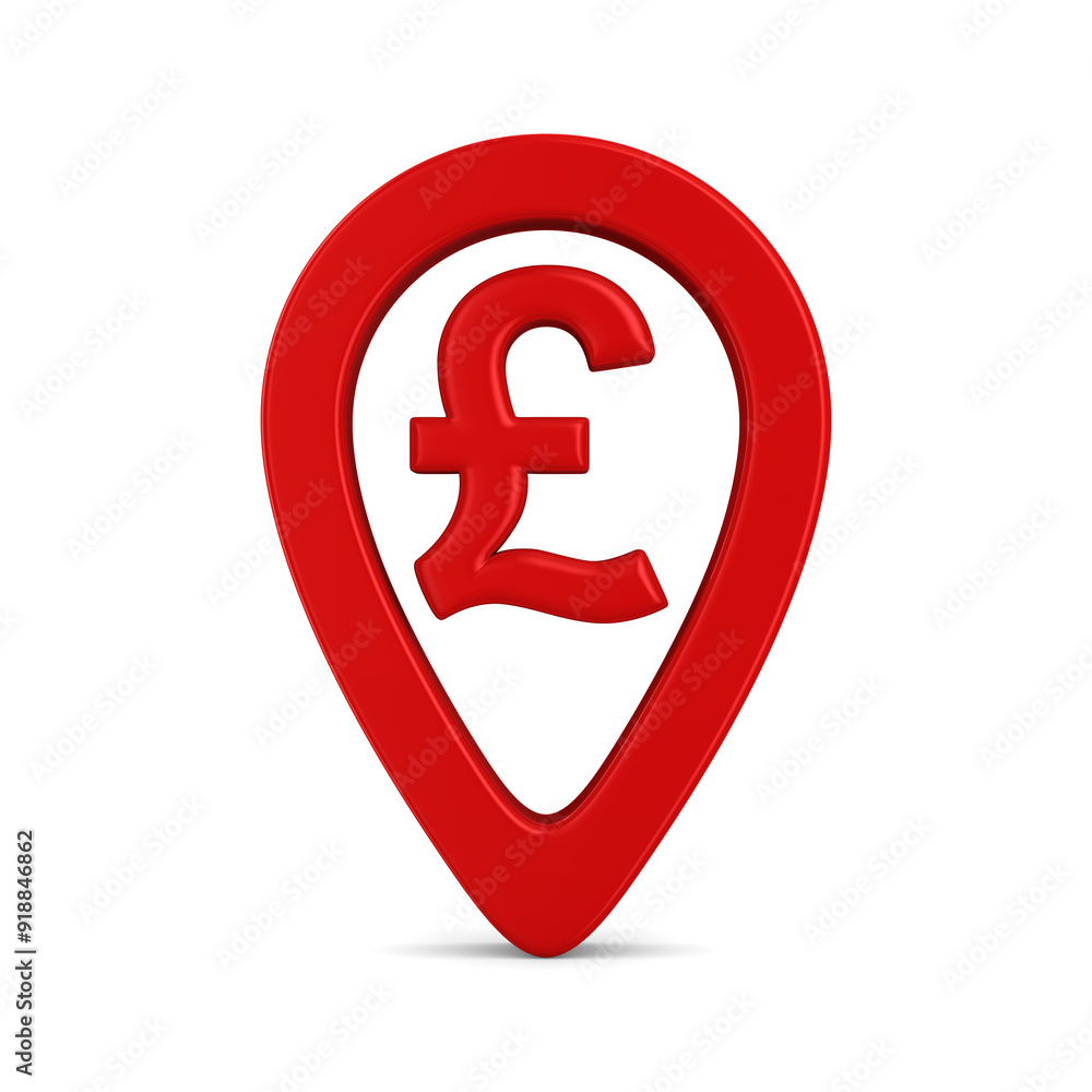 Red pointer marker on white background. Isolated 3D illustration Red pointer marker on white background. Isolated 3D illustration