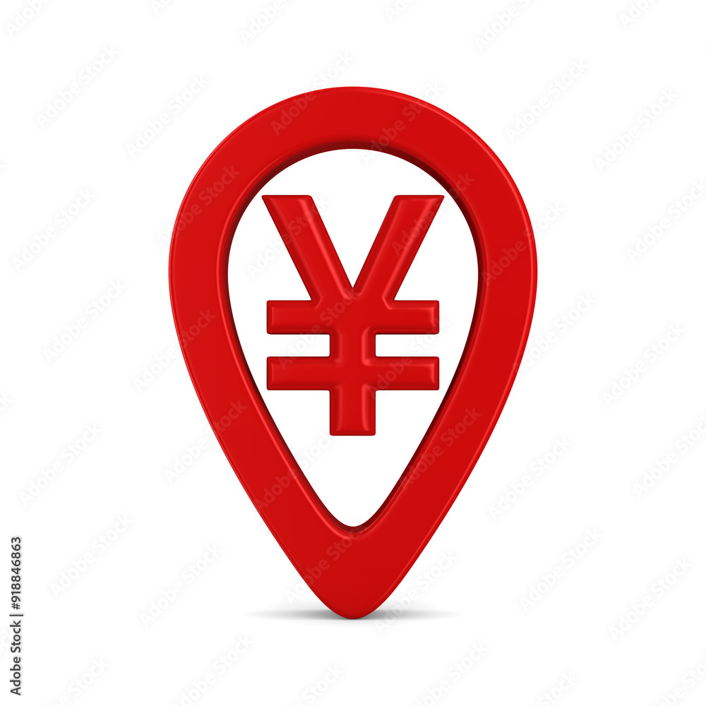 Red pointer marker on white background. Isolated 3D illustration Red pointer marker on white background. Isolated 3D illustration