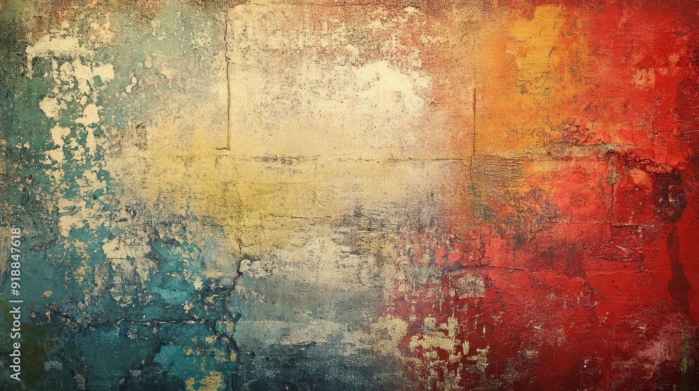 A grunge color abstract wall features a textured and weathered appearance, with layers of muted and distressed colors blending together. A grunge color abstract wall features a textured and weathered appearance, with layers of muted and distressed colors blending together.