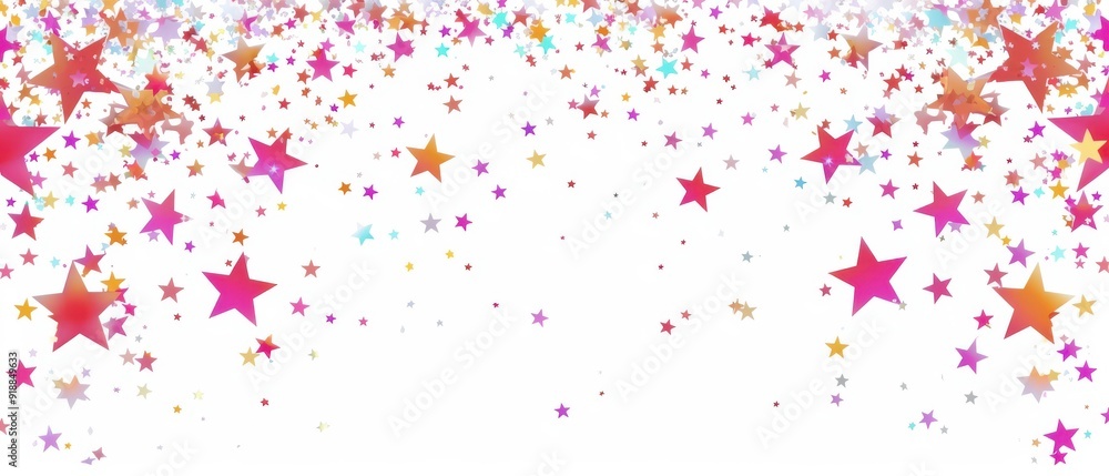 A bunch of colorful stars are scattered across a white background A bunch of colorful stars are scattered across a white background