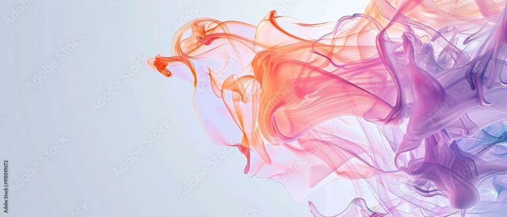 A colorful smokey background with a pink and orange swirl A colorful smokey background with a pink and orange swirl
