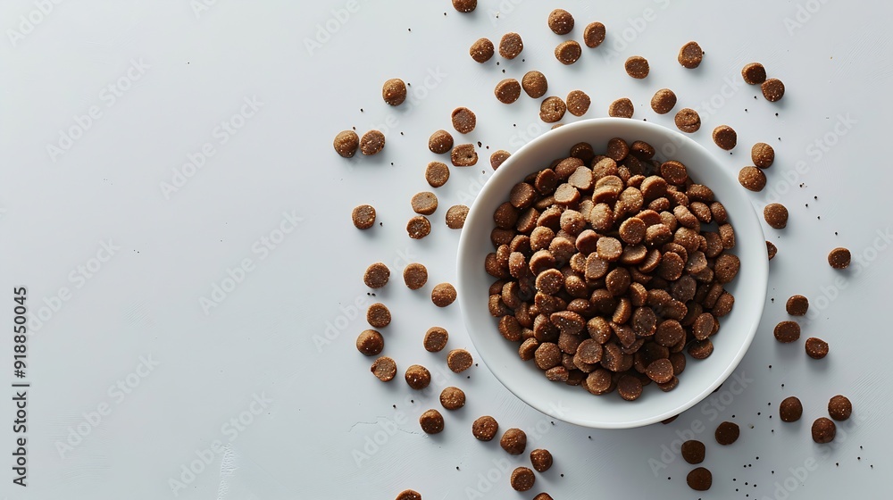 Tasty pet food on white background : Generative AI Tasty pet food on white background : Generative AI