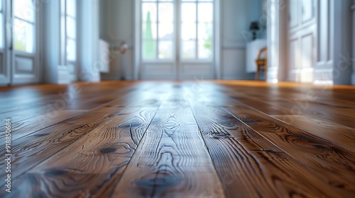 Wallpaper Mural Empty living room with hardwood floor in modern apartment : Generative AI Torontodigital.ca