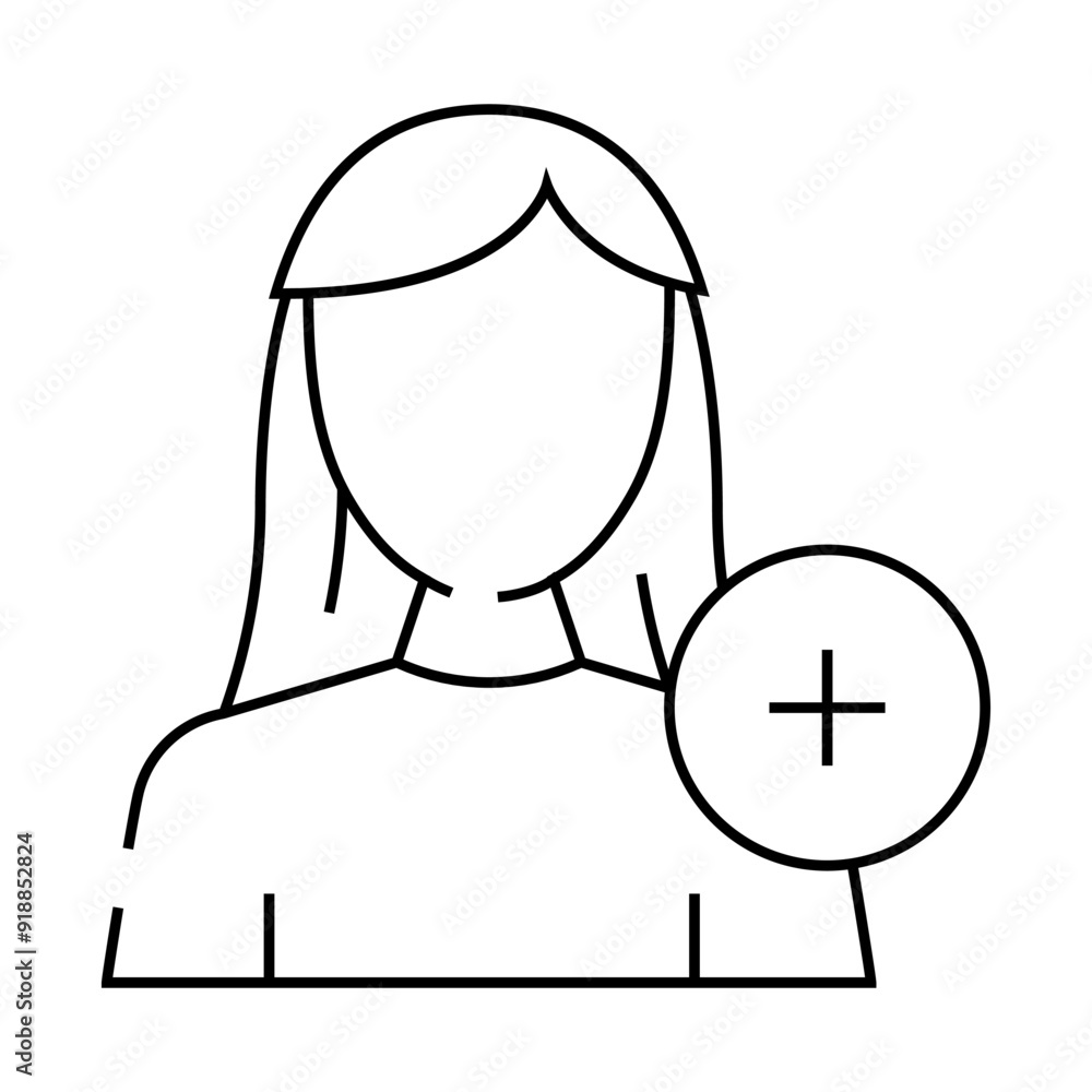 new usel female line icon vector. new usel female sign. isolated contour symbol black illustration new usel female line icon vector. new usel female sign. isolated contour symbol black illustration