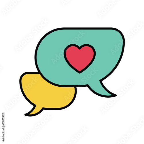love color line icon with white background vector stock illustration