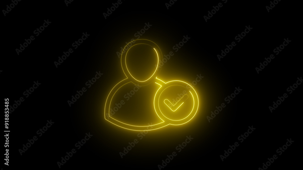 Bright Red Neon User Icon with Checkmark – Perfect for Digital Identity, User Verification, and Profile Confirmation Bright Red Neon User Icon with Checkmark – Perfect for Digital Identity, User Verification, and Profile Confirmation