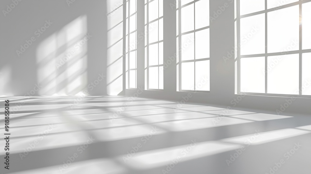 Abstract White Studio Background for Product Presentation with Window Shadows and Sunlight Blurred Backdrop Empty Room With Copy Space : Generative AI Abstract White Studio Background for Product Presentation with Window Shadows and Sunlight Blurred Backdrop Empty Room With Copy Space : Generative AI