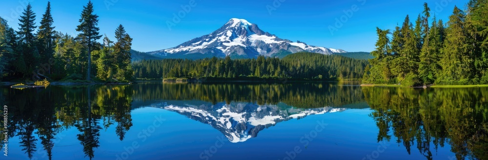 Majestic Mountain Reflection in a Tranquil Lake Majestic Mountain Reflection in a Tranquil Lake