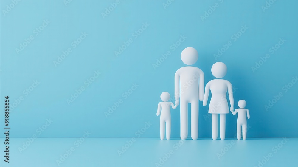 Flat guide to parenting front view digital theme 3D render vivid Flat guide to parenting front view digital theme 3D render vivid
