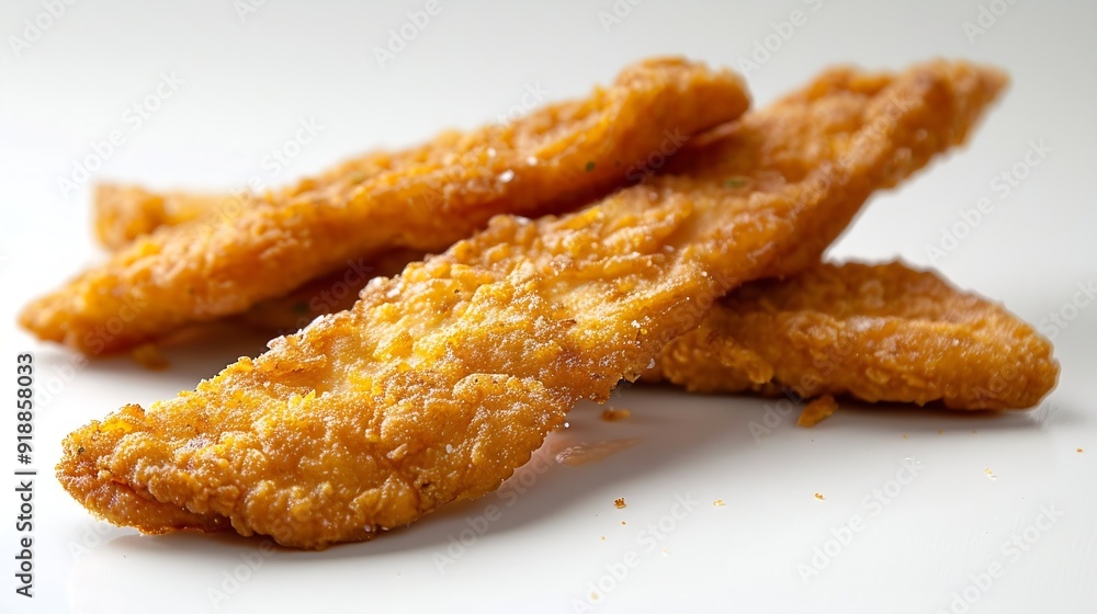 Isolated crispy fried fhicken strips : Generative AI Isolated crispy fried fhicken strips : Generative AI