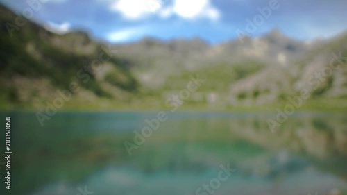  Bokeh - Summer landscape on the glacial lake of Cornisello photo