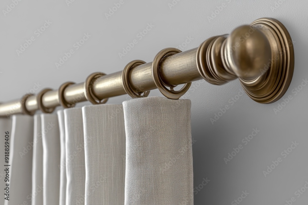 Curtain pole tips on gray background Curtain eaves ending Cornice finials Curtain pole tips on gray background Curtain eaves ending Cornice finials