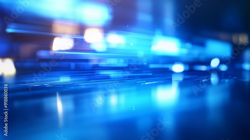 Abstract Blue Light Streaks and Motion Background
