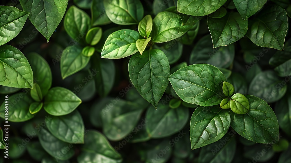 Large green leaves background Natural leaves close up dark green tropical forest Fresh deep foliage texture Nature concept earth : Generative AI Large green leaves background Natural leaves close up dark green tropical forest Fresh deep foliage texture Nature concept earth : Generative AI