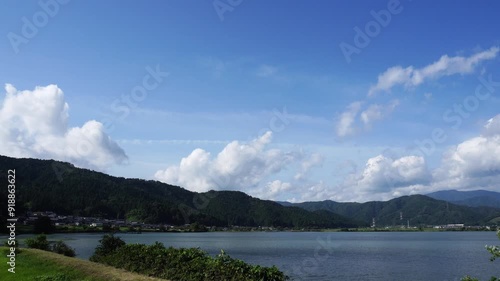 Scenery of the countryside near a lake in Japan (Scenery of Lake Yogo) photo