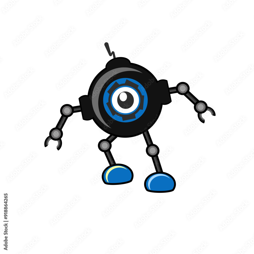 one-eyed robot vector design one-eyed robot vector design