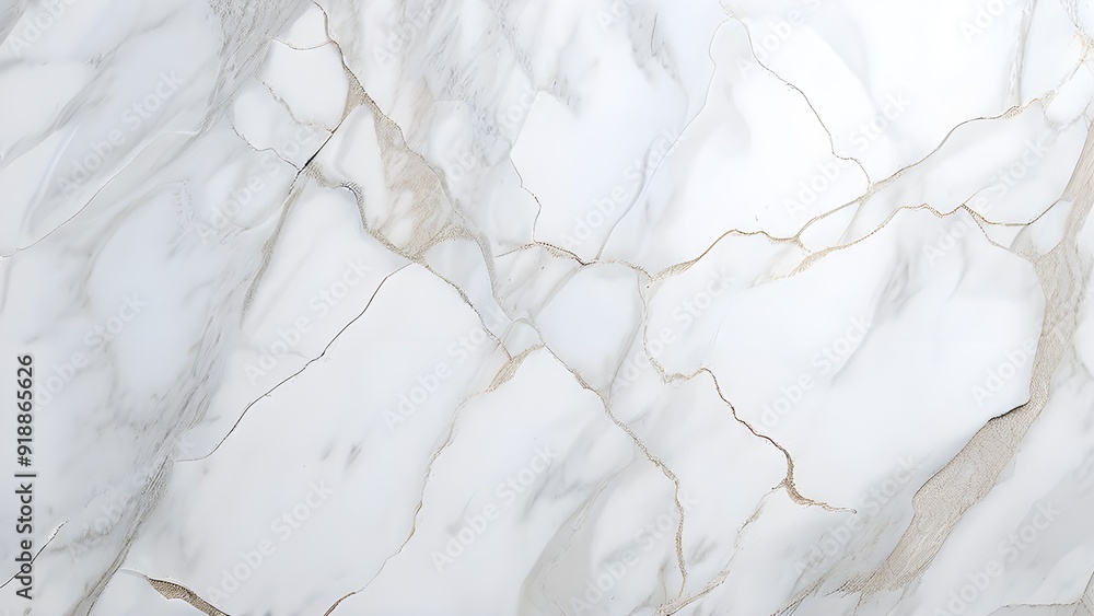 Fototapeta premium A minimalist white marble texture with faint grey veins running through it