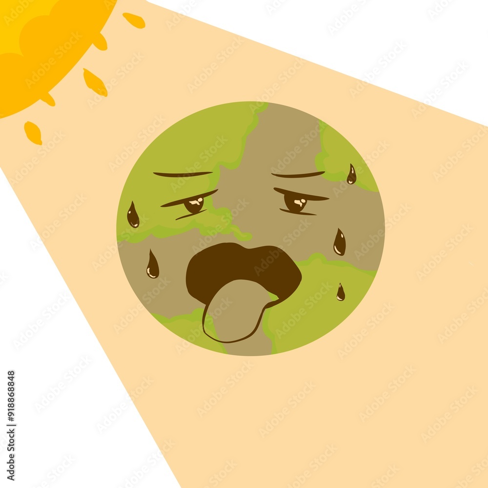 illustration of the earth hot because of the sun's rays illustration of the earth hot because of the sun's rays