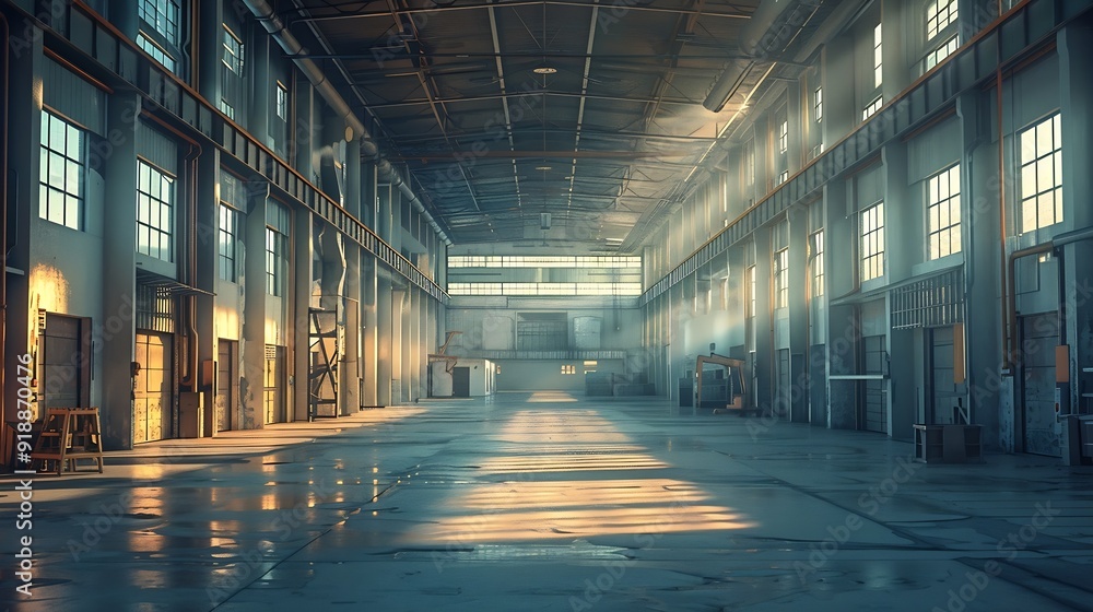 Large factory workshop space building : Generative AI Large factory workshop space building : Generative AI