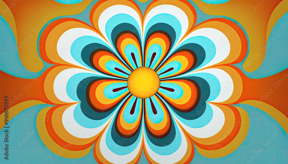 Retro psychedelic background in 70s style Retro psychedelic background in 70s style