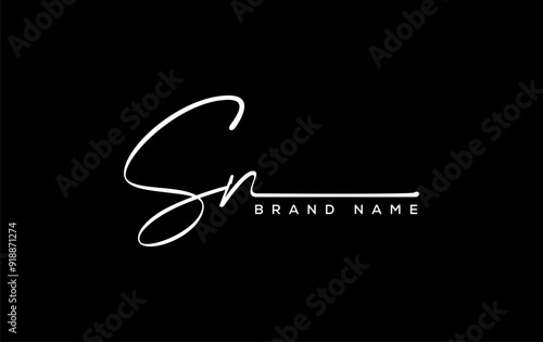 SN letter beauty handwriting vector logo.