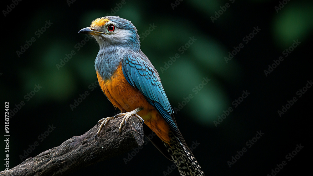 Portrait Cuckoo Roller sitting on tree branch. Portrait Cuckoo Roller sitting on tree branch.