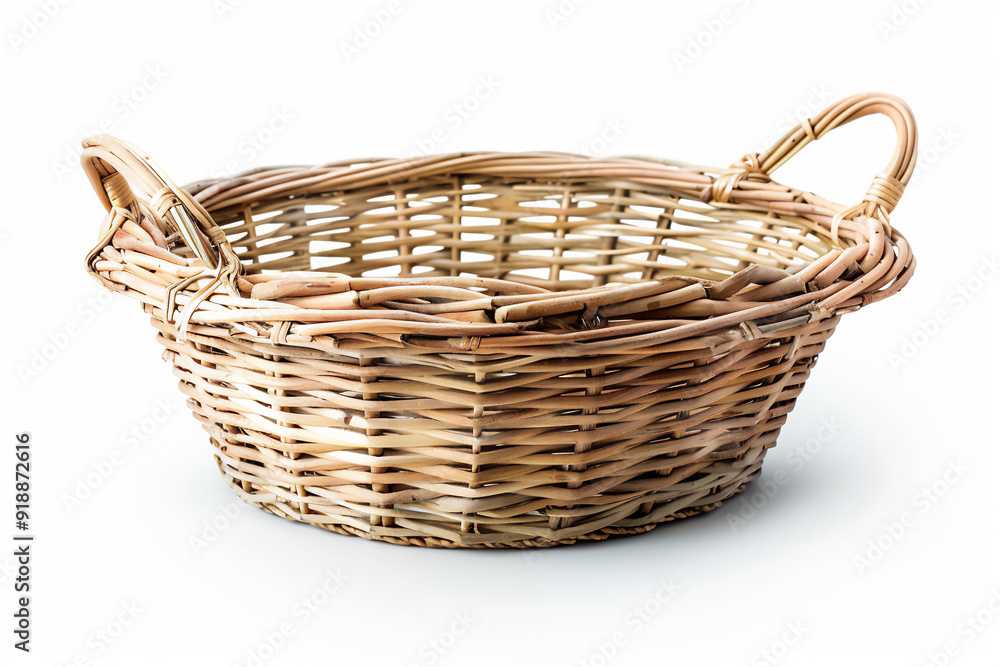Rattan basket isolated on white background, version 2 Rattan basket isolated on white background, version 2