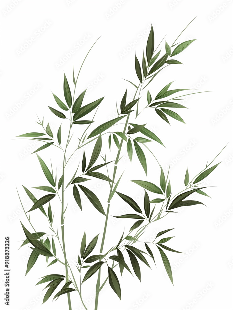Fototapeta premium green leaves isolated on white