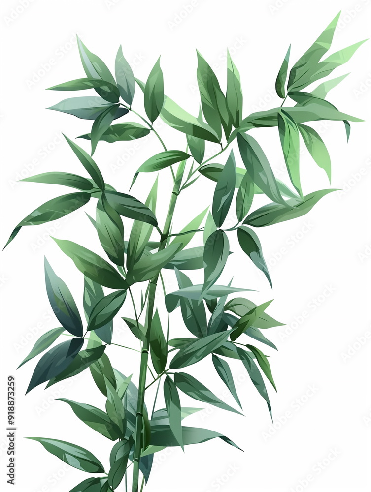 Fototapeta premium green leaves isolated on white