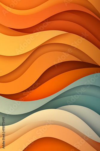 Abstract Orange Wave Pattern Background