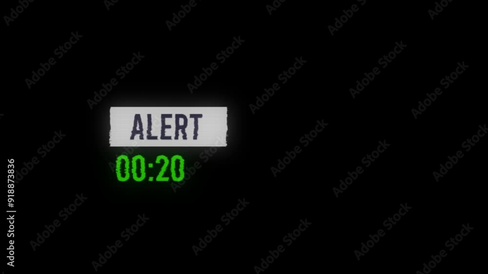 Retro Timer Animation showing a timer with alert text Retro Timer Animation showing a timer with alert text