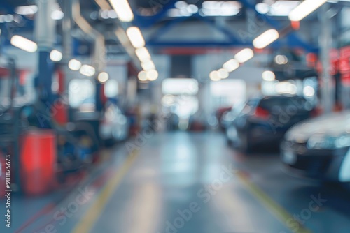 Auto shop with blurred background