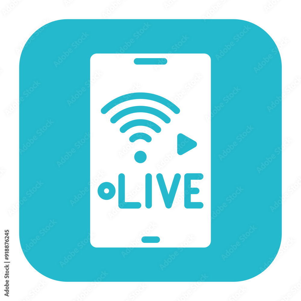 Mobile Live Stream icon vector image. Can be used for Live Streaming. Mobile Live Stream icon vector image. Can be used for Live Streaming.