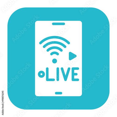 Mobile Live Stream icon vector image. Can be used for Live Streaming.
