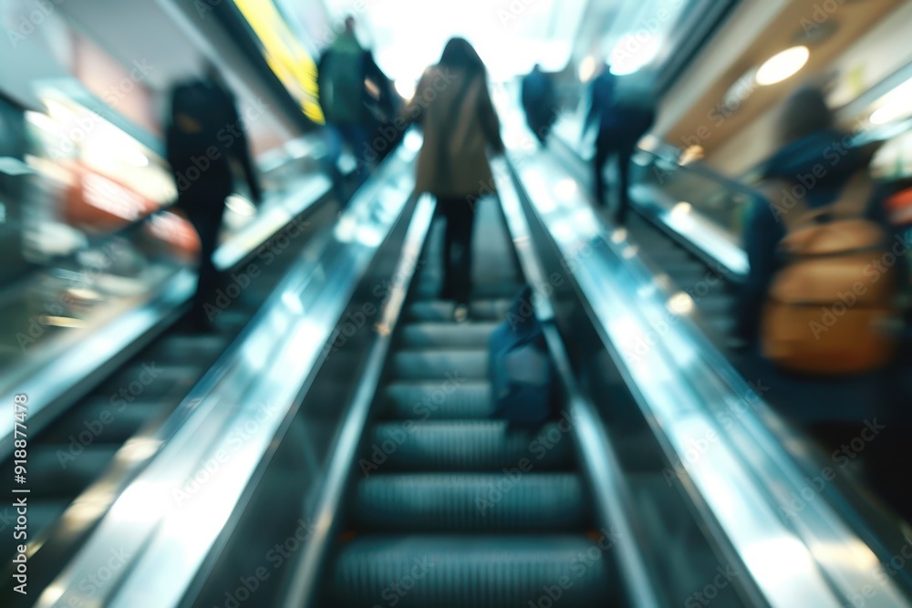 custom made wallpaper toronto digitalBlurry businesspeople on escalator