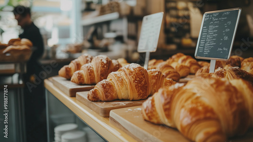 Fresh Croissants in a Cozy Bakery