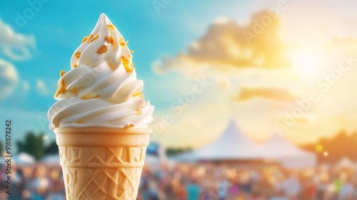 Wallpaper Mural Vanilla Soft Serve Ice Cream at Summer Festival Torontodigital.ca