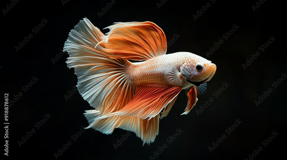 Close-up of a Betta Fish with Flowing Fins Close-up of a Betta Fish with Flowing Fins