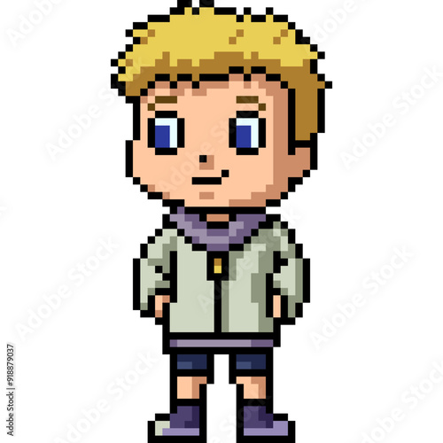 pixel art of handsome young boy