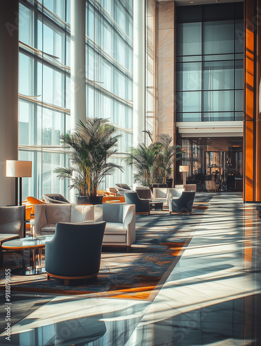 Elegant Hotel Lobby with Modern Interior Design
