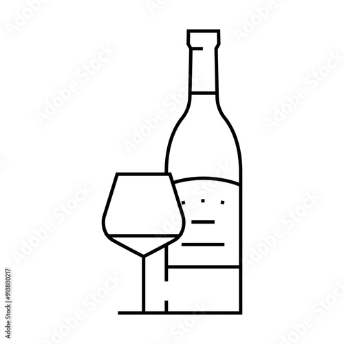 merlot red wine line icon vector. merlot red wine sign. isolated contour symbol black illustration