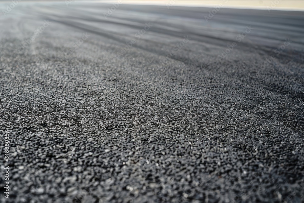 Close up view of an international race track for cars and motorcycles showing empty asphalt Close up view of an international race track for cars and motorcycles showing empty asphalt